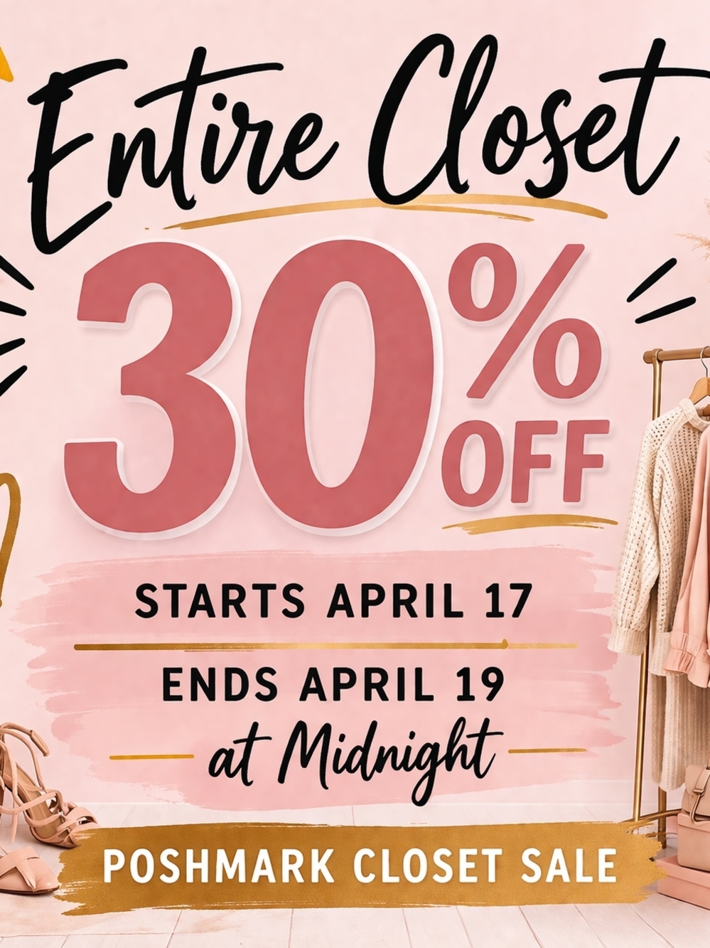 Poshmark Closet Sale 30% Off !  Shop Til You Drop